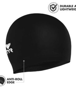 TYR Latex Swim Cap Black 12 51J2e4mE0WL