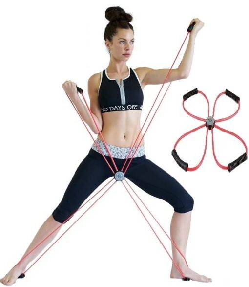 SISYAMA Core Cross Workout Pilates Reformer Exercise Resistance Cords Loop Tube Bands