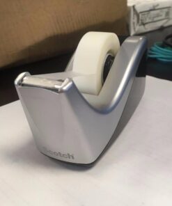 Scotch Desktop Tape Dispenser, Silvertech Two-Tone (C60-ST) 1 Count (Pack of 1) 54 51J7xV0JlYL