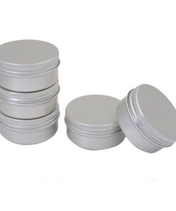 CTKcom 1/2-Ounce Metal Steel Tins Screw Top Flat Aluminum Silver Slide Round Tin Containers,1/2-Ounce Metal Steel Tin For Lip Balm,Crafts,Cosmetic,Candles,Travel Storage Kit (Pack of 10) 13 51JAaK5GUvL