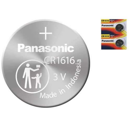 Panasonic CR1616 3V Coin Cell Lithium Battery, Retail Pack of 2 Black