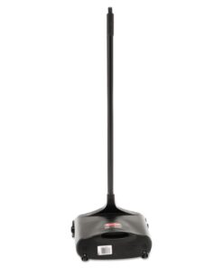 Rubbermaid Commercial Products Dustpan with Long Handle, Plastic, Black, Compatible with Any Broom for Lobby/Restaurant/Office/Home/Dog Pooper Scooper, 12.50" Wide Standard Standard Dustpan 9 51JVXR475SL