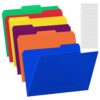 36 Pack Plastic File Folders Colored with Sticky Labels, Sooez Heavy Duty Letter Size Colored File Folders with Erasable 1/3-Cut Tab, Stronger Than Manila File Folder, Perfect for File Organization 36