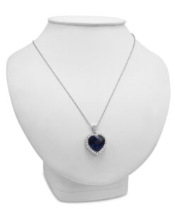 Amanda Rose Collection Heart of the Ocean Pendant Necklace in Sterling Silver (12ct tw) 18 Inch Sterling Silver Chain |Lab Created Ruby or Lab Created Sapphire | Gifts for women Created Blue and White Sapphire 10 51Jcj68tuL
