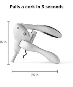Alternative view of Rabbit Original Lever Corkscrew Wine Opener with Foil Cutter and Extra Spiral (Silver) Silver