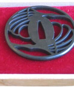 Handmade Sword - Iron Alloy Samurai Sword Tsuba, with Wooden Box, for Katana Wakizashi Swords Black Wing