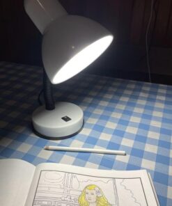 Simple Designs LD1003-WHT Basic Metal Flexible Hose Neck Desk Lamp, White 6.1 x 4.9 x 13.85 1 31 51JftDO5ML