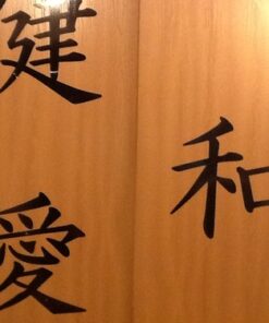 Asian Décor Vinyl Wall Art Big Japanese Kanji Lettering: Peace, Love, Health Wall Decal Sticker - Black. #244A. Easy to Apply & Removable. 25 51Jg9OcuVL