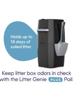 Litter Genie Plus Pail (Black) | Cat Litter Waste Disposal System for Odor Control | Includes 1 Square Refill Bag 34 51JjvAO37L