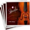 Stravilio Full Set of Cello Strings, Size 4/4 and 3/4 Cello Strings, Steel Core with Alloy Wound, Medium Tension Soft Tone, Student Grade, Full Set A D G and C, (Bronze Label) Bronze