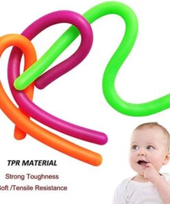 three carriage Colorful Sensory Fidget Stretch Toys-Stretchy Strings Fidget Toy for Relaxing Therapy (12 Pack 6 Colors) - for Adults and Kids-Stress Toy Helps with ADHD ADD OCD Autism Bad 14 51JsGr5qxGL