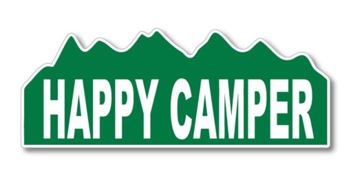 StickerJOE Happy Camper Funny Camping Bumper Sticker Decal 9" X 3.5"