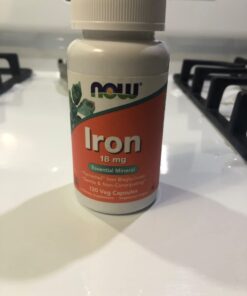NOW Supplements, Iron 18 mg, Non-Constipating*, Essential Mineral, 120 Veg Capsules 31 51Jvil1JbJL