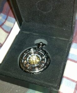 ShoppeWatch Men’s Pocket Watch with Chain | Hand Winding Vintage Pocket Watch | Classic Mechanical Movement Pocketwatch | 1920s Railroad Steampunk Costume Accessory Black 24 51K8s1XxfML