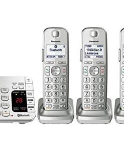 Panasonic Link2Cell Bluetooth Cordless DECT 6.0 Expandable Phone System with Answering Machine and Enhanced Noise Reduction - 5 Handsets - KX-TGE475S (Silver) Five Handsets - KX-TGE475S 43 51K9jWcDpQL