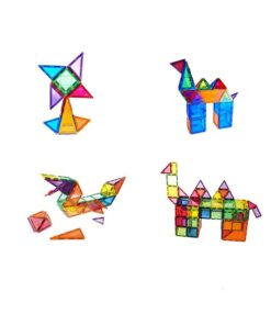 FunEdu Upgraded 100-piece Magnetic Tiles Building Blocks, Deluxe Super Strong Magnet toy set, Various Shapes, Wheel Bases, Tiles with Animal Images for kids toddlers 30 51K9trvm4LL