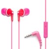Panasonic ErgoFit Wired Earbuds, In-Ear Headphones with Microphone and Call Controller, Ergonomic Custom-Fit Earpieces (S/M/L), 3.5mm Jack for Phones and Laptops - RP-TCM125-P (Pink) Pink With Mic 38 51KDePs2ghL