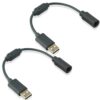 2x Wired Controller USB Breakaway Cable Cord Compatible with Microsoft Xbox 360