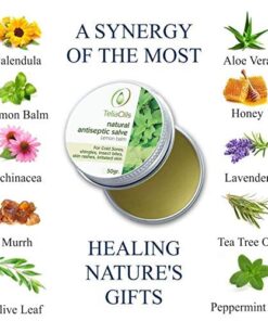 Teliaoils Lemon Balm Salve, Fast Acting/Natural Salve. Cold Sores - Skin Rashes - Irritated Skin - Itchy Skin. (1.7 Oz / 50 Ml) 1.76 Ounce (Pack of 1) 20 51KSRLWoQ0L