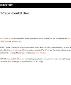 GEAR AID Tenacious Tape 3”x20” Fabric and Vinyl Gear Repair Tape, Quickly Fix Holes and Rips in Puffy Jackets, Rain and Snow Gear, Tents, Sleeping Bag and More, Off-White, 1 Pack 46 51KTgT0a34L