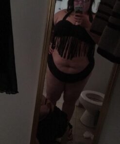 Uniarmoire Womens Plus Size High Waist Fringe Swimwear Two Piece Swimsuit 3X-Large Black 41 51KUeMs1wL