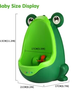 Alternative view of Soraco Cute Frog Potty Training Urinal for Boys with Aiming Target, Green Bathroom Pee Trainer Toilet