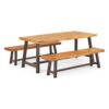 Great Deal Furniture Bowman | Wood Outdoor Picnic Table Set | Perfect for Dining 32 51KWffi62HL
