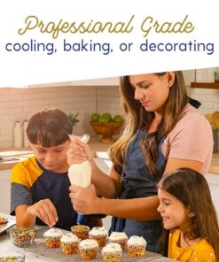 Ultra Cuisine Stainless Steel Baking Rack - 10x14.75 inch Jelly Roll Pan Rack - Grill Rack - Baking Sheet - Oven Safe - Dishwasher Safe - Heavy Duty Wire Cooling Rack for Cooking Baking and Roasting 10.0" x 14.75" 1-Pack 18 51KYiWiJzEL