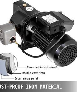 Happybuy Shallow Well Jet Pump with Pressure Switch 1HP Jet Water Pump 216.5 ft Cast Iron Jet Pump to Supply Fresh ell Water to Residential Homes Farms Cabins Cast Iron without Tank 750w 1.0hp 17.5gpm 216.5 Ft 16 51KcOeCksbL