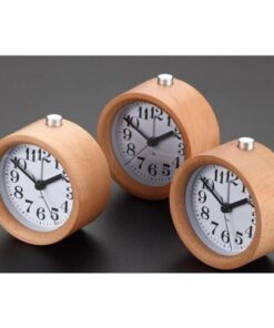Glomarts Round Wooden Silent Desk Alarm Clock with Nightlight 8 51Kjyn8W0L
