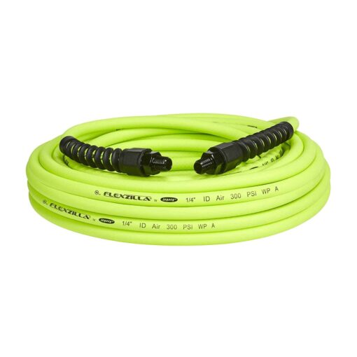 Flexzilla Pro Air Hose, 1/4 in. x 50 ft., Heavy Duty, Lightweight, Hybrid, ZillaGreen - HFZP1450YW2 Flexzilla 1/4" (inches) x 50' (feet)