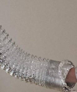 iPower GLDUCT4X8C 4 inch 8 feet Non-Insulated Flex Air Aluminum Foil Ducting Dryer Vent Hose for HVAC Ventilation with 2 Clamps, 4'' X 8', Silver 4'' X 8' 29 51Ksg4wR L