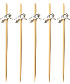 Horse Racing Cocktail Picks! The Perfect Horse Jockey Skewers for Burgers, Grilling, Sandwiches, or any Delicious Appetizer! Biodegradable Bamboo Drink Cocktail Drink Stirrers! - 100ct 17 51KskJR66hL