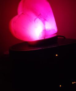 Himalayan Glow 944AC-1 Multicolor, Pink Night Light, Hand Crafted Need Wooden Base, USB Plug & Adapter, Salt Lamp Bulb, 4-5 LBS, Choice Heart Salt Lamp 36 51Kx4ausyWL