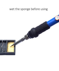 Sywon Full Set 60W 110V Electric Soldering Iron Kit with Adjustable Temperature Welding Iron, 5pcs Tips, Desoldering Pump, 2pcs Tweezers, Tin Wire Tube, Stand and 6pcs Aid Tools in PU Carry Bag 25 51L0CLxisnL