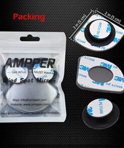 Fan Shape 360 Degree Rotate Sway Adjustabe Blind Spot Mirrors, Ampper HD Glass Convex (Low Curvature) Frameless Stick On Lens (Pack of 2) Pack of 2 27 51L0LRUNQL