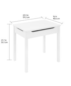 Amazon Basics Wood Lift-Top Kids Rectangular Study Desk, White 22 51L1Bug3jL