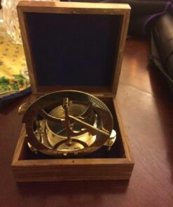 NauticalMart Captain Brass Sundial Compass with Hardwood Wooden Box 22 51L4ruLq62L
