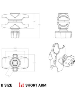 RAM Mounts RAP-B-201U-A Composite Double Socket Arm - Short Arm Compatible with B Size 1" Ball Components 28 51LIiOkvocL