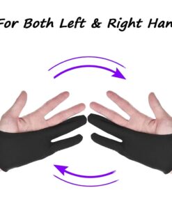 Bestgle Artist Drawing Glove, 2-Fingers Graphic Drawing Glove Left & Right Hand Use for Light Box, Graphic Tablet, Pen Display, iPad Pro Pencil(6 Pack, Black) 9 51LIpfBxMaL