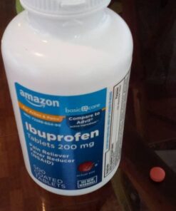 Amazon Basic Care Ibuprofen Tablets 200 mg, Pain Reliever/Fever Reducer, Body Aches, Headache, Arthritis Pain Relief and More, 500 Count 500 Count (Pack of 1) 41 51LKq1lRWIL
