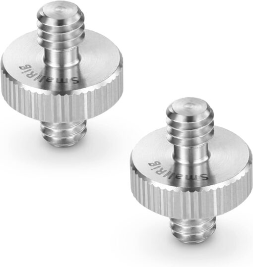 SMALLRIG 1/4" to 1/4" Male Threaded Screw Adapter Double Head Stud for Camera Cage Monitor LED Microphone, Pack of 2-828