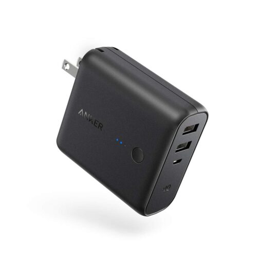 Anker PowerCore Fusion 5000, Portable Charger 5000mAh 2-in-1 with Dual USB Wall Charger, Foldable AC Plug and PowerIQ Travel Charger, Battery Pack for iPhone, iPad, Android, Samsung Galaxy, and More Black