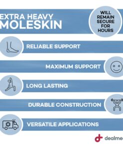 Dealmed Extra Heavy Moleskin Tape – 1 Roll, 2" x 5 Yards/Roll Moleskin for Feet and Virtually Any Body Part, Great for Corns, Calluses, and Blisters 9 51LZCABZzUL