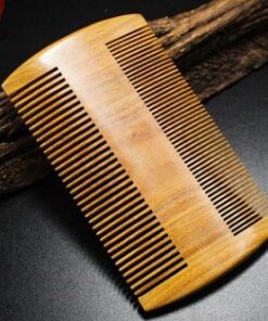 Myhsmooth GS-SM-NF Handmade Natural Green Sandalwood No Static Comb Pocket Comb Perfect Beard Comb with Aromatic Scent for Long and Short Beards Perfect Mustache Comb(4" Long Two Sides) 20 51LbzLYnobL