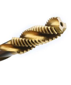 Rocaris 5 Pcs M3 M4 M5 M6 M8 Titanium Coated HSS Spiral Flute Metric Taps Set 15 51Lckk0WuuL