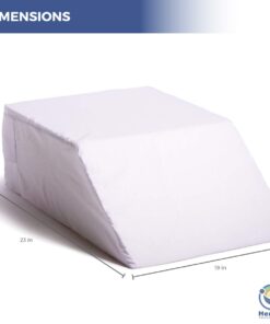 Hermell Zero Gravity Elevating Leg Rest Pillow, Foam, Post-Surgery, Leg Pain, Back Injury, Sciatica Pain Relief, Removable Cover - White 19.2x25.2x8 Inch (Pack of 1) 26 51Ld9hH5TL
