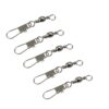 DE 100pcs Barrel Swivel with Safety Snap Connector Solid Rings Fishing 1# 10 51Lnp5Ec5vL