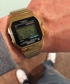 Timex Men's T78677 Classic Digital Gold-Tone Stainless Steel 36 51LoHSFwekL