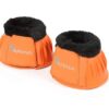 Shires Fleece Trim Bell Boots Pony Orange Black Fur 34 51LoQ3663YL